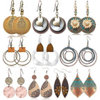 10/14 Pairs Vintage Dangle Earrings for Women Boho Jewelry Set Sunflower Geometric Teardrop Earrings