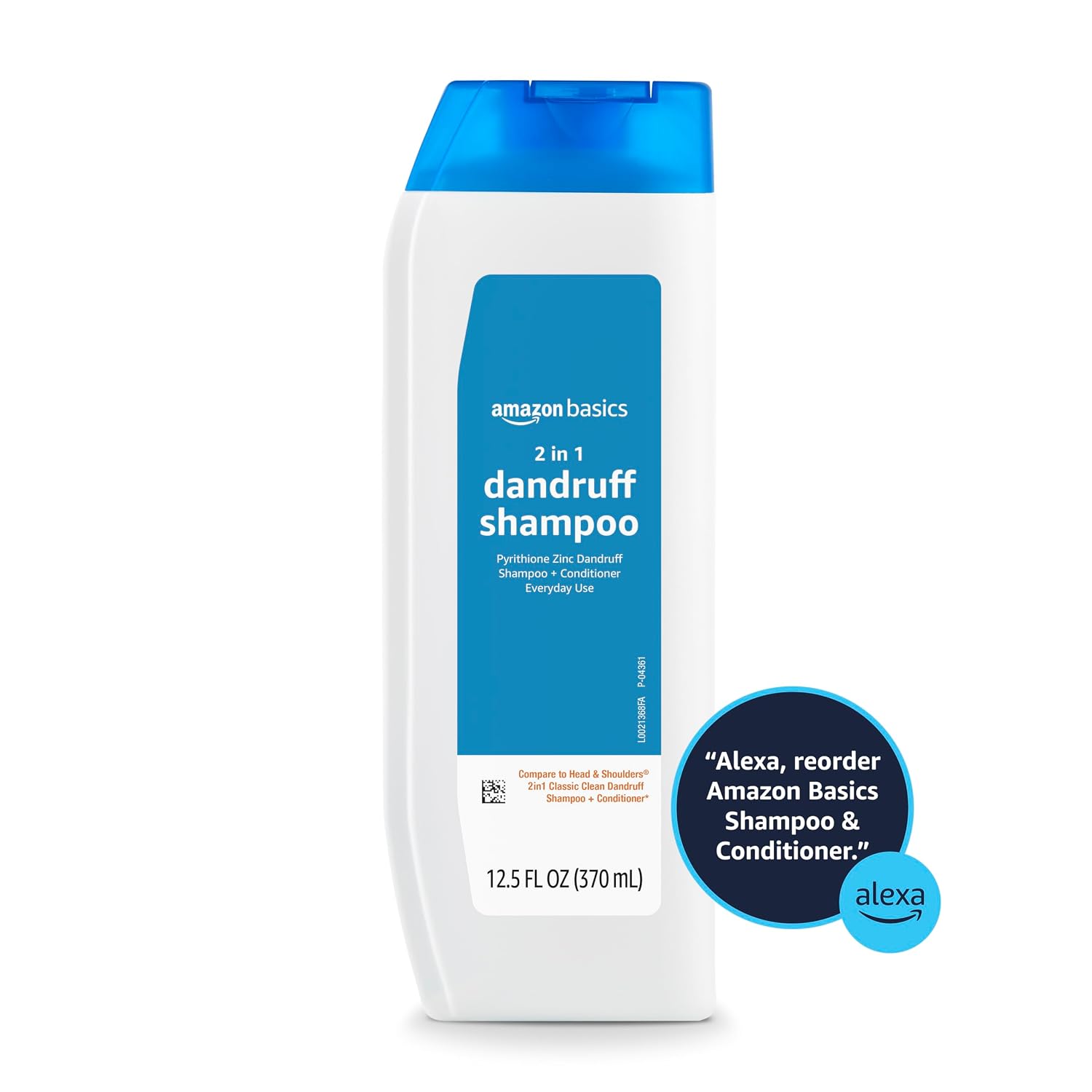 Amazon Basics 2-In-1 Anti-Dandruff Shampoo & Conditioner, Itch Relief, Safe For All Hair Types, Paraben-Free, Gentle And Ph Balanced, 12.5 Fluid Ounces, 1-Pack (Previously Solimo)