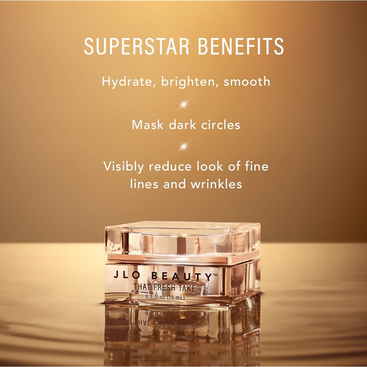 Jlo Beauty Under Eye Cream For Women, Lightweight Hydrating Eye Treatment With Peptides & Hyaluronic Acid For Dark Circles, Puffiness & Fine Lines, That Fresh Take, 0.5 Oz