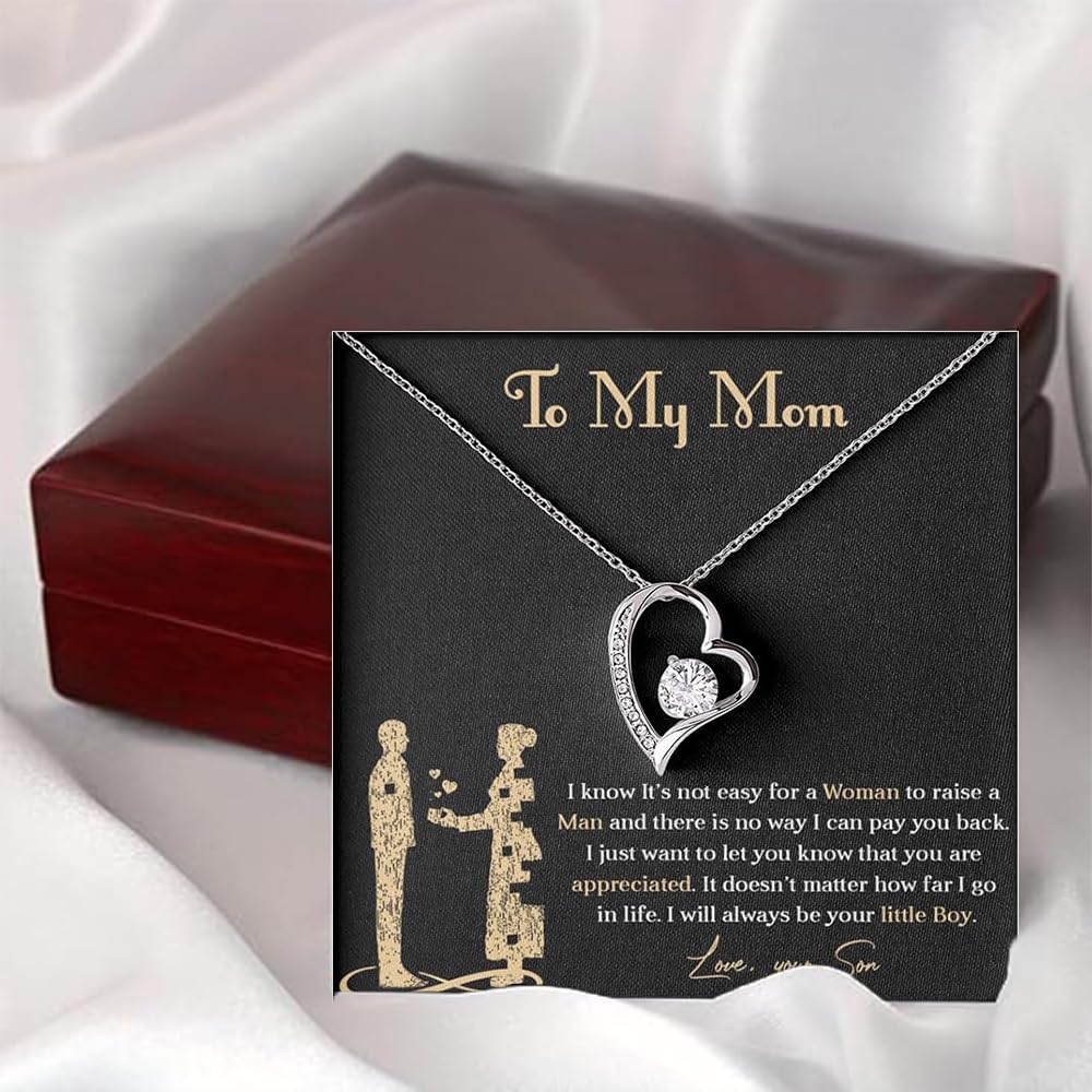 Meaningful Gift to Mom from Son – I Love You Necklace, Sentimental Birthday Gift for Mom, Unique Moms Birthday Gift Ideas