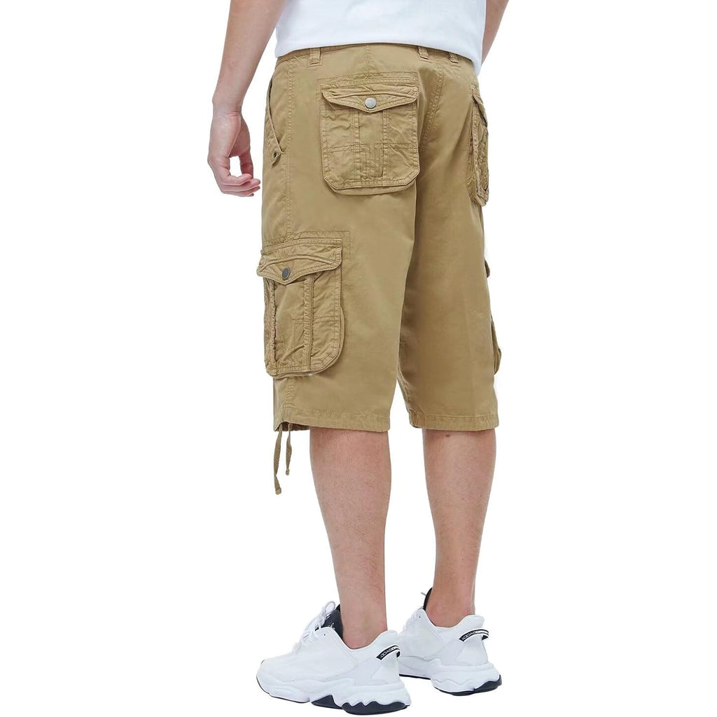 Best South Men'S Long Cargo Shorts Casual Below Knee 13 Inches Capri Shorts Relaxed Fit With Pockets