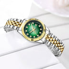 Szaikyri Classic Watch For Women With Solid Stainless Steel Band And Calendar Water Resistant