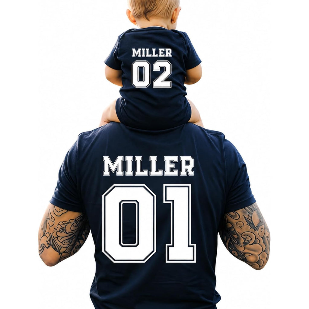 Personalized Our First Father'S Day Shirt Gift For Dad & Baby, Custom Dad Shirts & Baby Onesie For Fathers Day