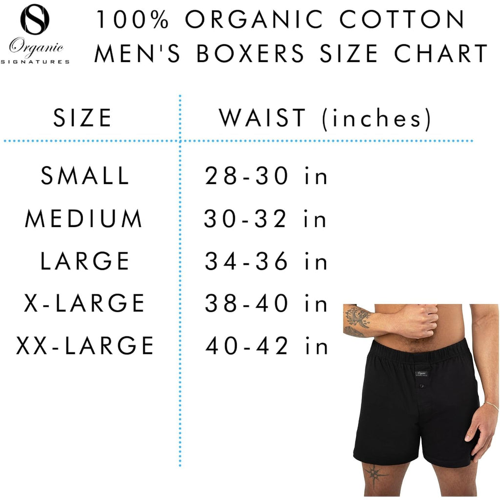 Organic Signatures 100% Cotton Boxers Soft Waistband