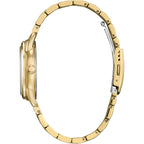 Citizen Eco-Drive Ladies' Disney Mickey Mouse Flowers Thru The Mirror Gold Stainless Steel Watch, 3-Hand, 36Mm (Model: Fe7093-57W)
