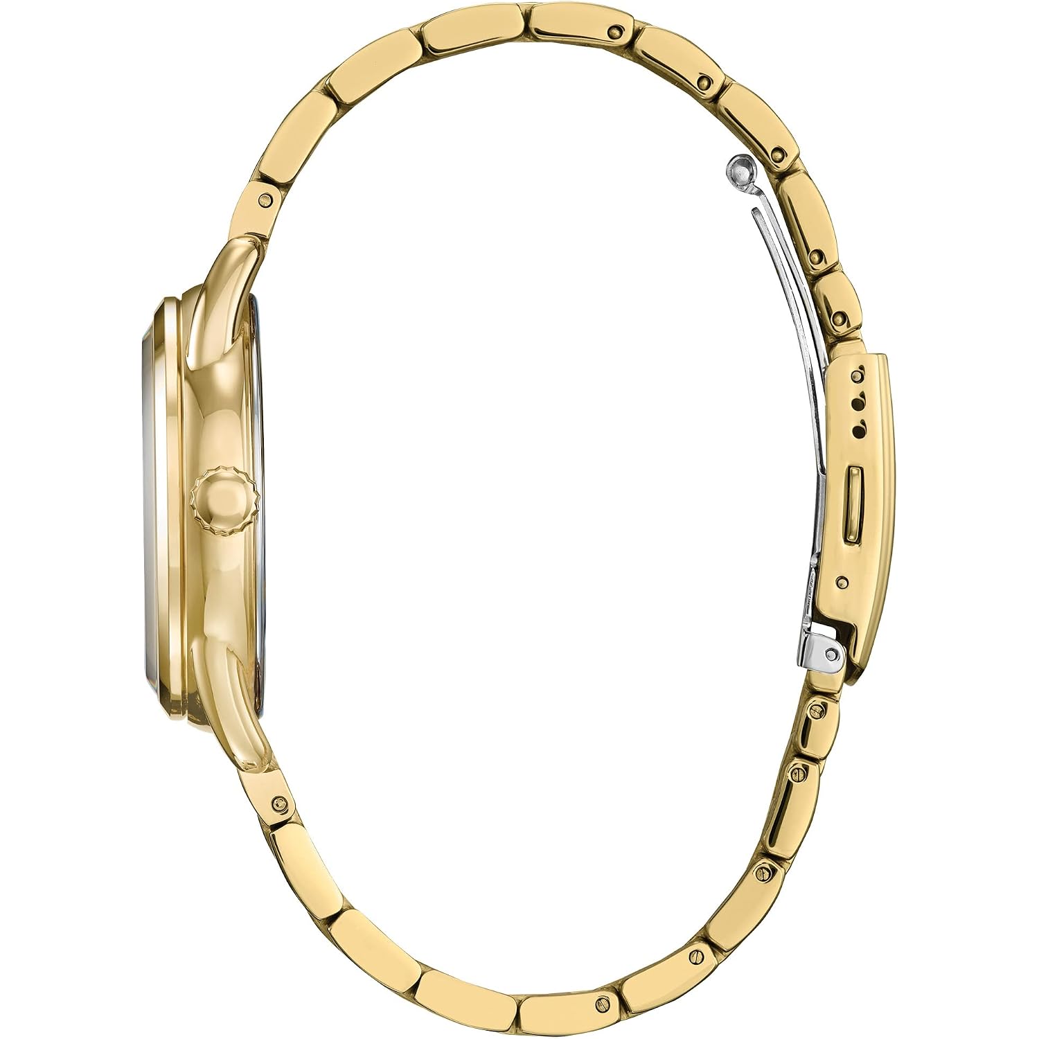 Citizen Eco-Drive Ladies' Disney Mickey Mouse Flowers Thru The Mirror Gold Stainless Steel Watch, 3-Hand, 36Mm (Model: Fe7093-57W)