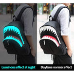 Mcwth Shark Backpacks For Teen Boys, Cool Kids Backpack For School Bookbags (Glow)