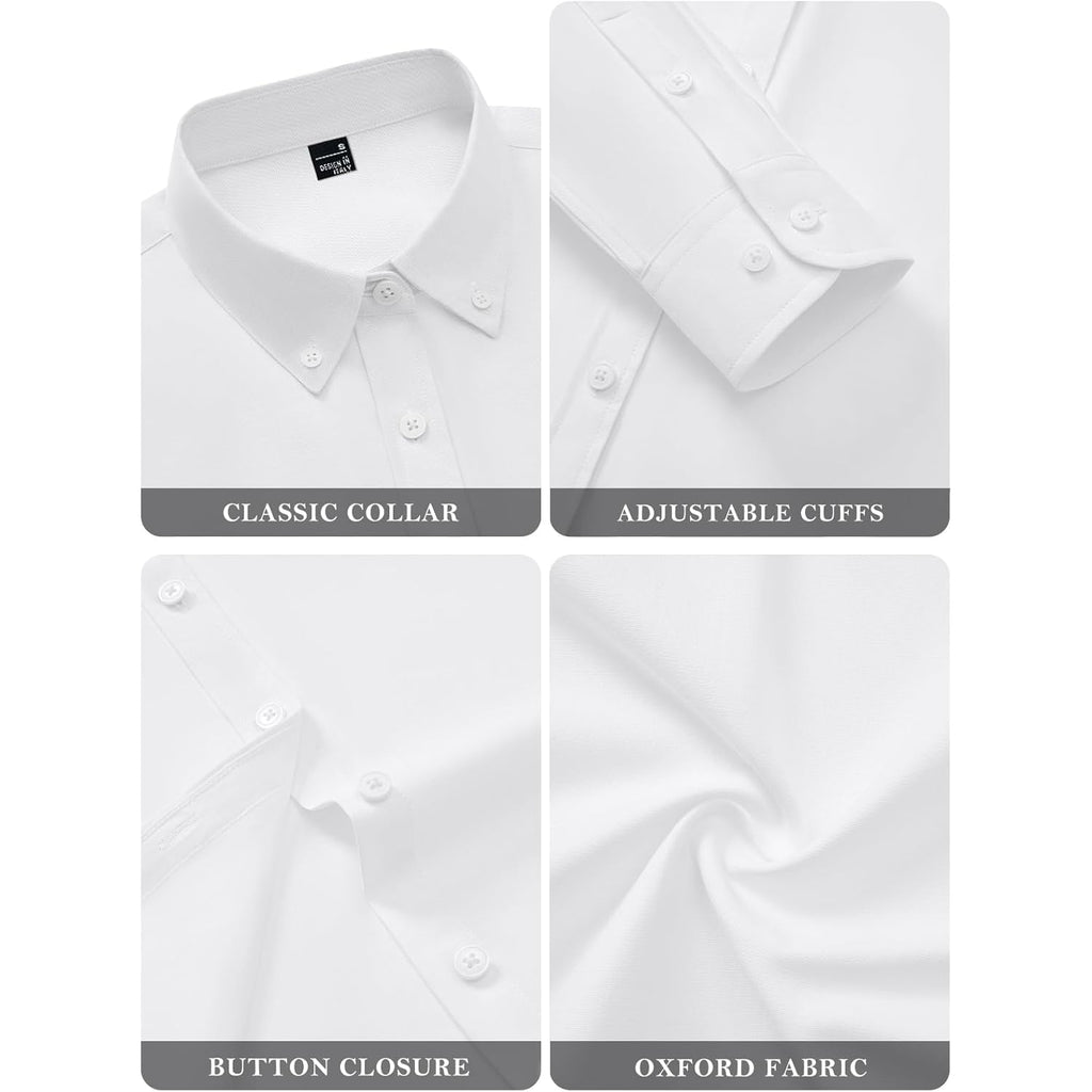 Button Down Shirts for Women Oxford Shirt Cotton Dress Shirts Collared Long Sleeve Wrinkle Free Blouse Tops