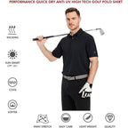 Mens Golf Shirt Short And Long Sleeve Moisture Wicking Dry Fit Performance Solid Casual Pique Golf Polo Shirts For Men