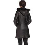 Women Irene Hooded Lambskin Leather Parka Coat (Also Available In Plus Size & Petite)
