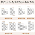 Lucklife 8-Cube Storage Organizer, Stackable Modular Bookcase Shelf With Vertical Or Horizontal Use, Fits 11×11" Bins, Optional Back Panels, For Living Room, Office, White