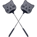 2 Pack Extendable Fly Swatter, 25 Inch Long Handle Flyswatters, Plastic Heavy Duty Fly Swatters Manual For Indoors Patio Garden And Outdoors Black