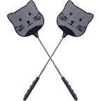 2 Pack Extendable Fly Swatter, 25 Inch Long Handle Flyswatters, Plastic Heavy Duty Fly Swatters Manual For Indoors Patio Garden And Outdoors Black
