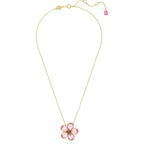 Swarovski Florere Necklace and Earrings Collection, Pink Crystals, Yellow Crystals, Gold Tone Metal Finish