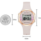 Bofan Waterproof Sports Women'S Digital Watch Chronograph Silicone Strap Watch
