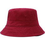 Hot Summer Bucket Hat - Trendy Cotton Sun Hat for Beach, Golf, Fishing - Fun Outdoor Vacation Boonie for Men and Women Burgundy.