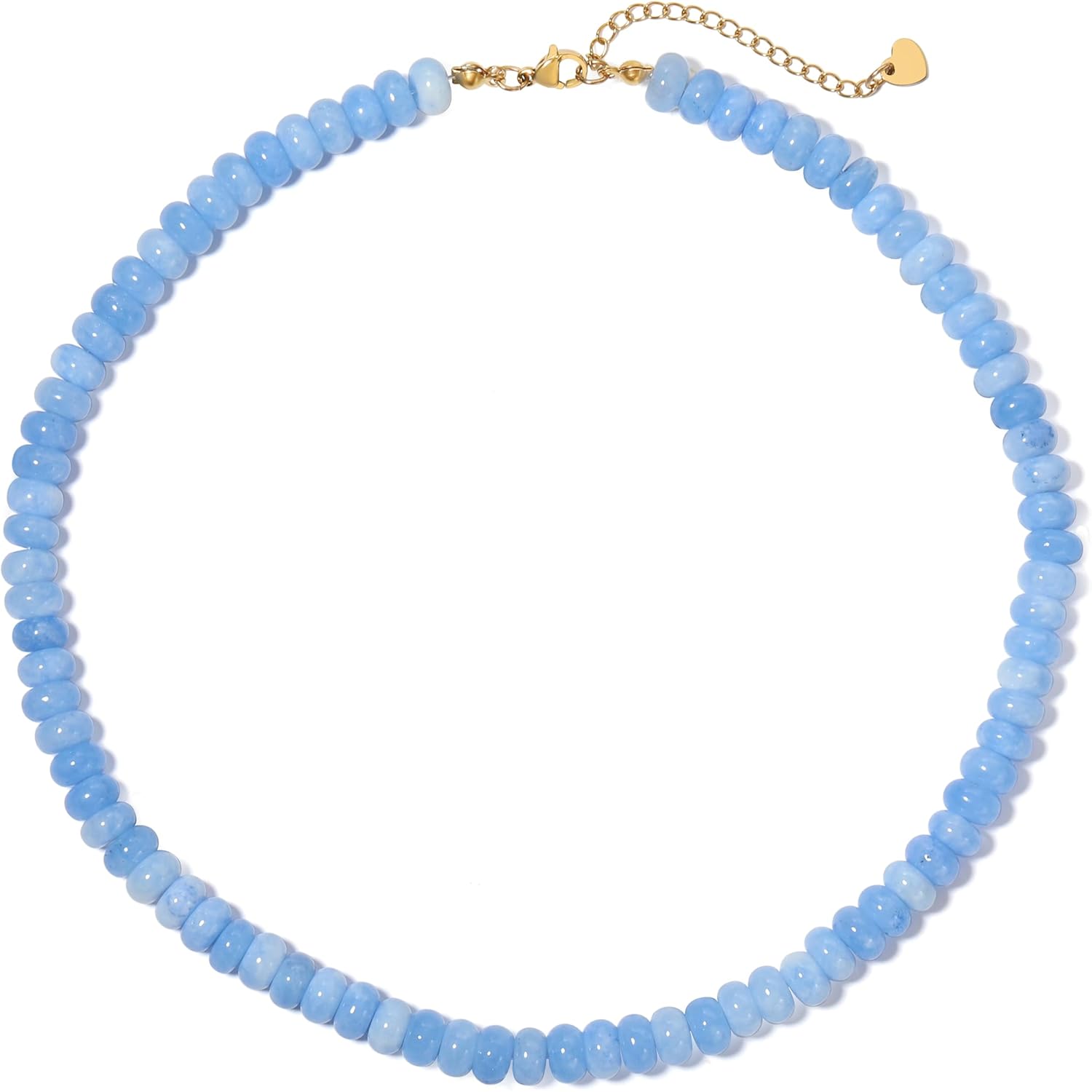Beaded Necklace for Women,Natural Gemstone Necklace for Women,Colorful Bead Choker Necklace Handmade Surfer Beach Necklace Trendy Jewelry Gift for Women