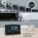 Dreamsky Alarm Clocks For Bedrooms With Battery Backup, Auto Set | Digital Clock With Date And Day Of Week, Indoor Temperature Humidity, Moon Phase, Dimmer, Auto Dst, Usb Port
