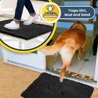 Muddy Mat® | Super Absorbent Door Mat Indoor, Microfiber Quick Dry Chenille Entryway Rug, Non-Slip Front Door Mat, Indoor Mats for Entryway, Machine Washable Pet Rug, Charcoal 19"x30"