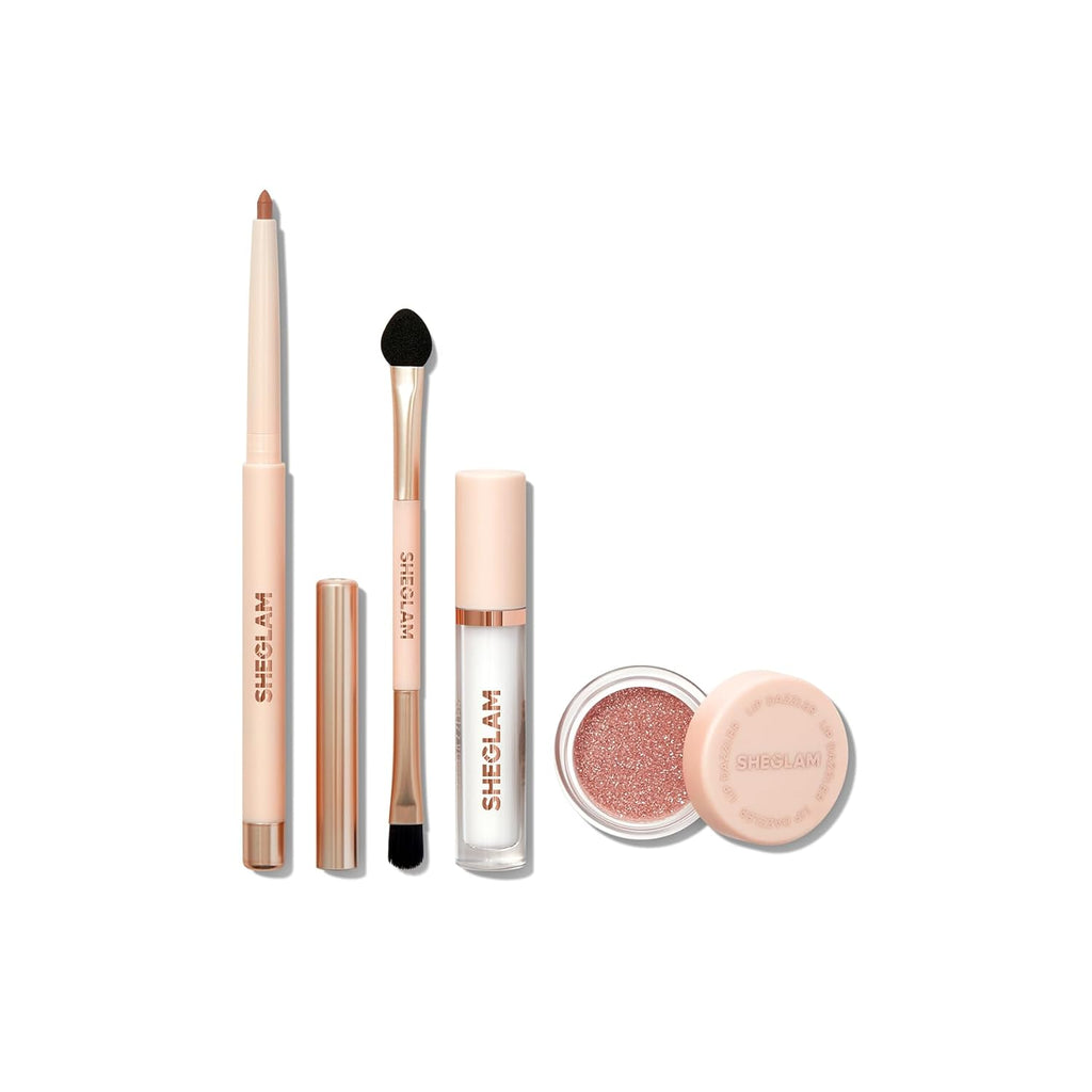 SHEGLAM Lip Dazzler Glitter Kit Long-Lasting Glitter Lip Gloss Sexy Super Stay Non-Sticky Shiny Liquid Kit Lipstick Y2K-Debutante