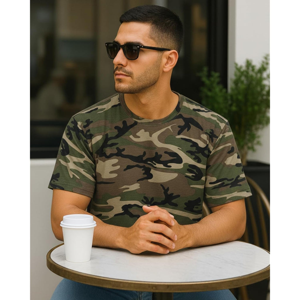 Justblanks Men'S Camouflage Tee Shirts - 100% Cotton Short-Sleeve T- Shirt - Military Camo Crewneck Shirt For Men