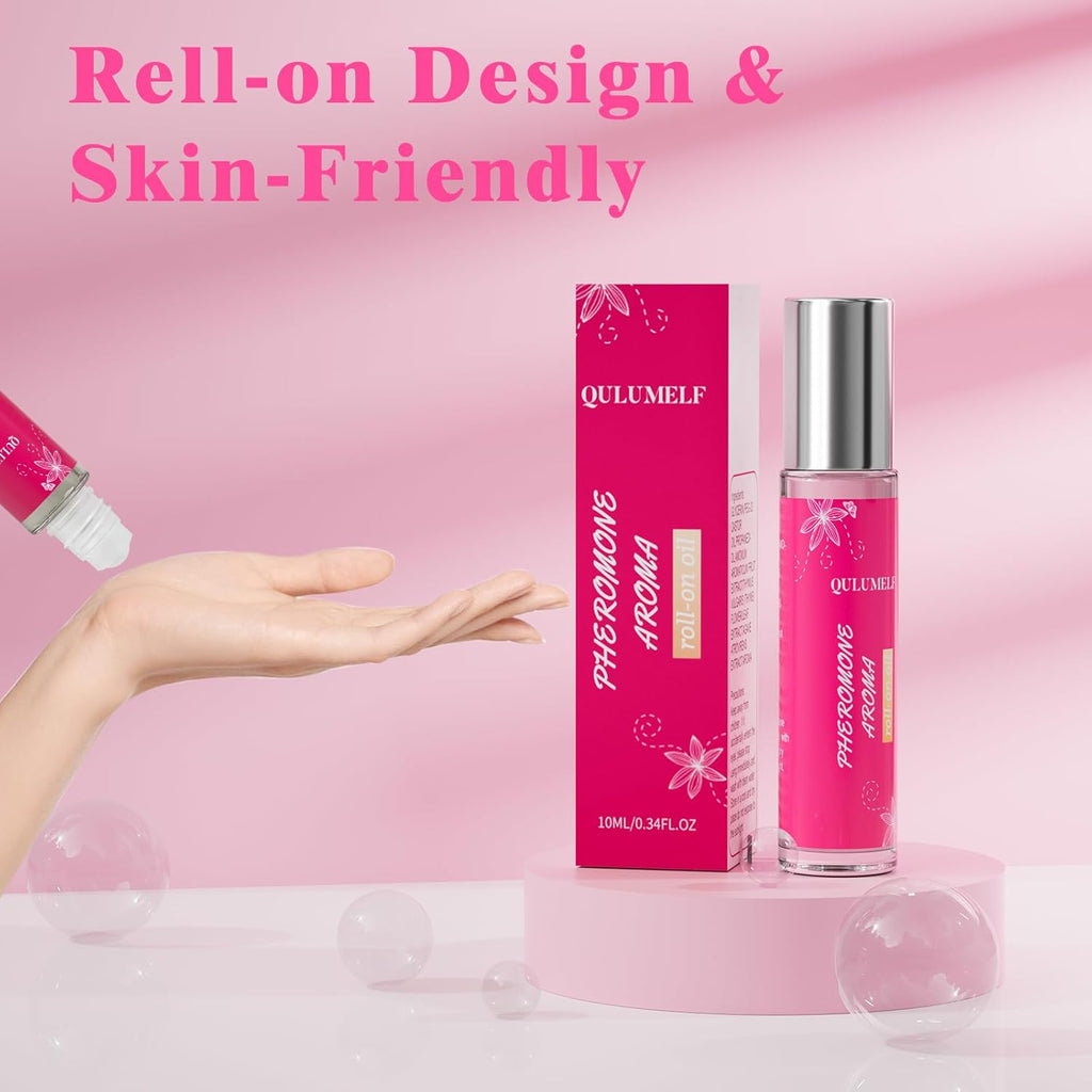 QULUMELF Pheromone Perfume for Women,Fragrance Pheromone Cologne Attract Men, Long Lasting Women's Perfume, Roller Ball Design, Portable and Fruity