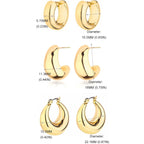 HILXURY Gold Chunky Hoop Earrings Set for Women, 14K Gold Plated Twisted Huggie Hoop Earring Hypoallergenic, Thick Open Hoops Set Lightweight