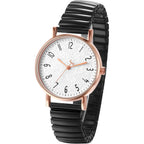 OIDEA Women's Elastic Strap Watches: Large Face Arabic Numerals Analog Quartz Wrist Watches for Women Easy Reader Stretch Band Waterproof Ladies Wratch
