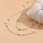 Long Necklaces for Women Pearl Necklaces for Women Long Chain Necklace Dainty Layered Pearl Necklace Statement Sweater Strand Chain Jewelry