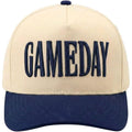 Game Day Hat for Women Men, Vintage Embroidered Football Basketball Cap, Adjustable Baseball Hat Gift World Soccer Cup Fan Blue