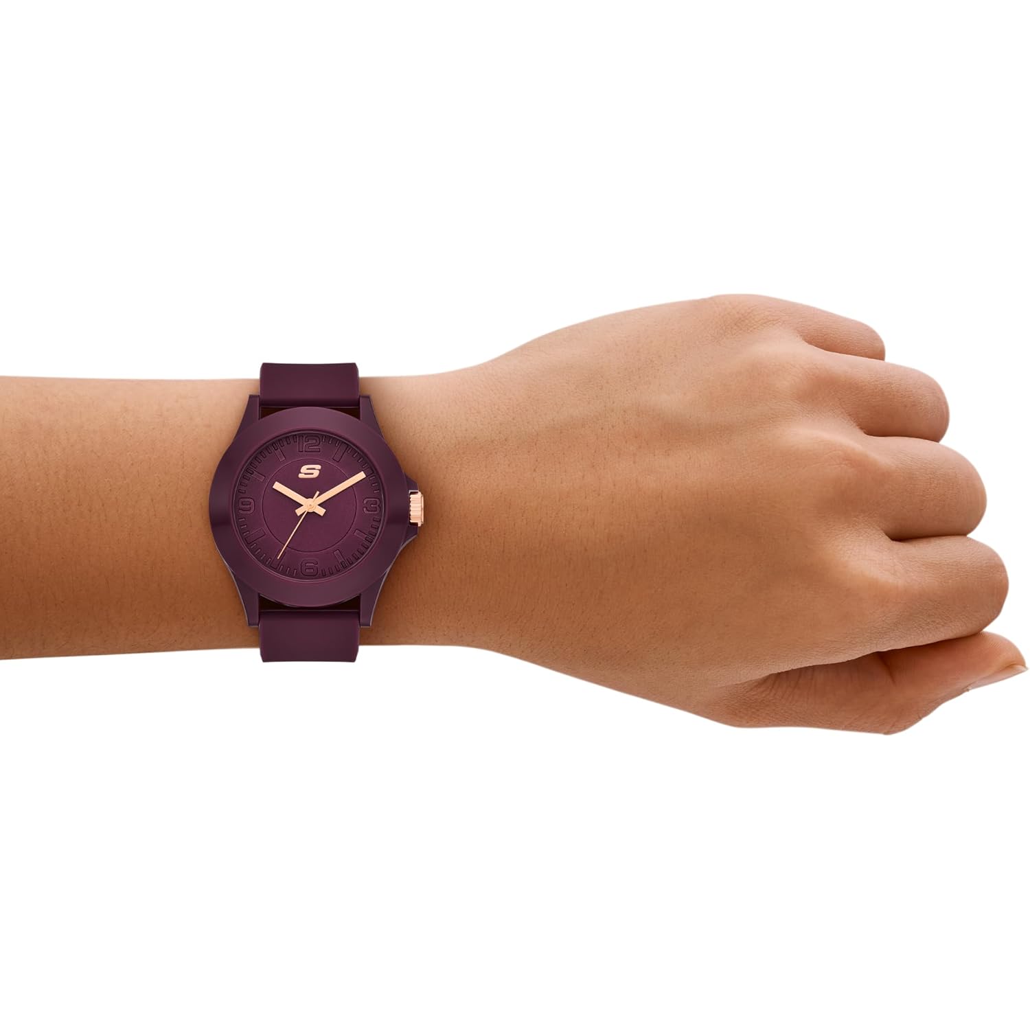 Skechers Women'S Rosencrans Analog Burgundy Silicone Watch (Model: Sr6344)