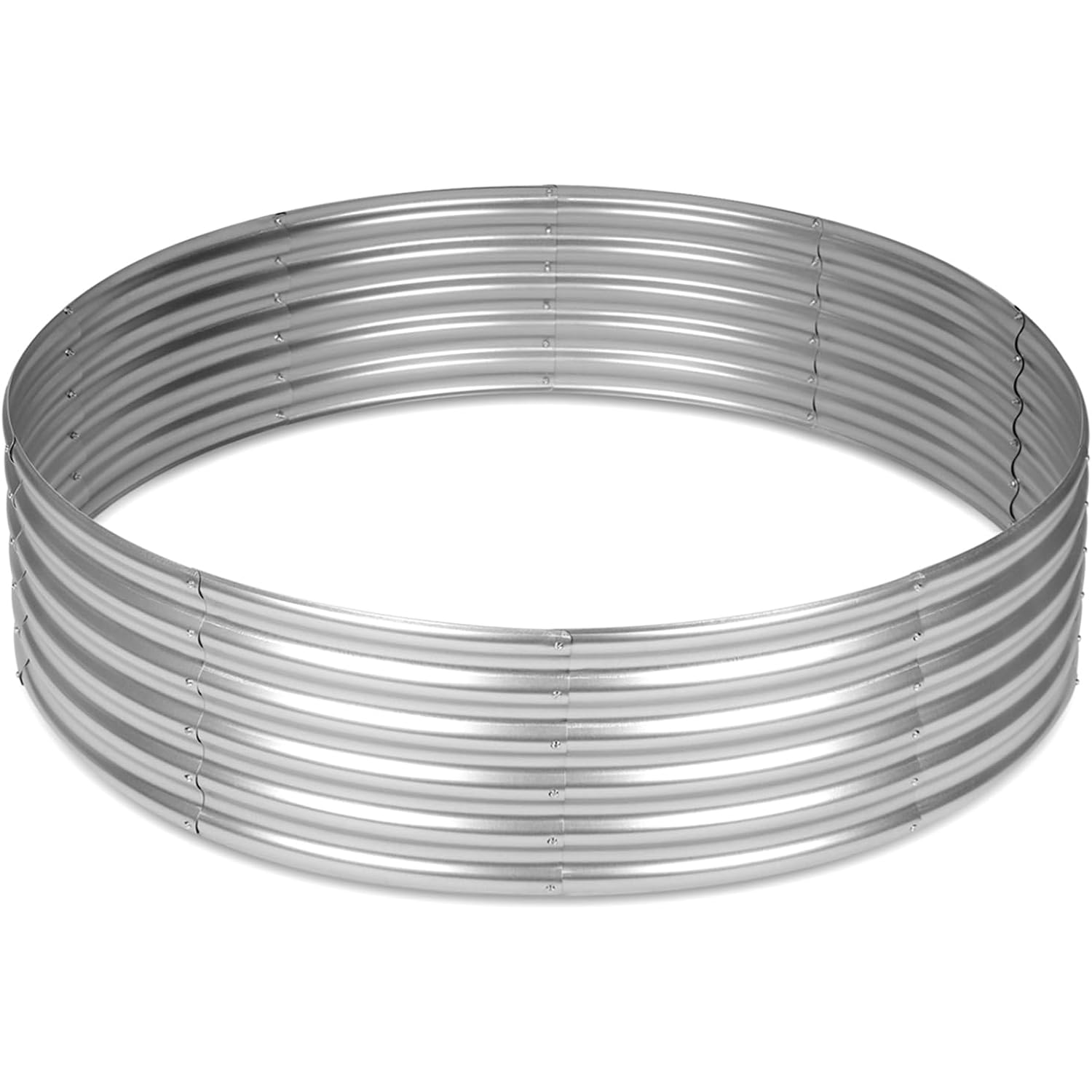 4X4X1Ft Round Raised Garden Beds Outdoor Steel Fire Pit Ring Flower Planter | Large Galvanized Metal Above Ground Boxes Kit For Gardening Vegetables Outside