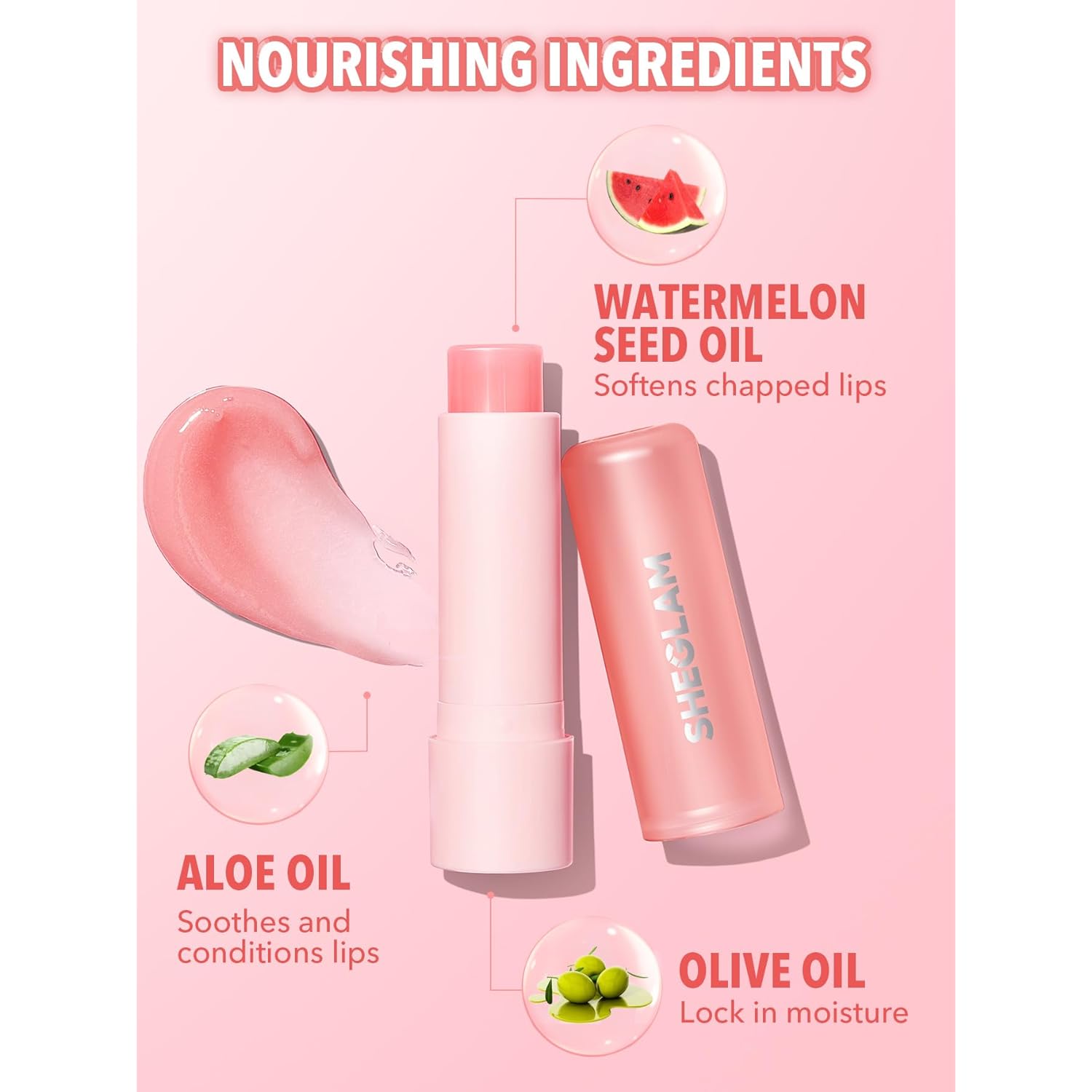 SHEGLAM Pout PHresh Color Changing Moisturizing Lipstick Tinted Lip Balm Magic Temperature Color Change Lipstick-Watermelon