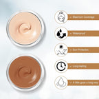 Tattoo Cover Up Makeup, 2-Color Waterproof & Sweatproof Concealer Set, Long-Lasting Camouflage for Body Tattoos, Imperfections & Spots, Natural Invisible Finish