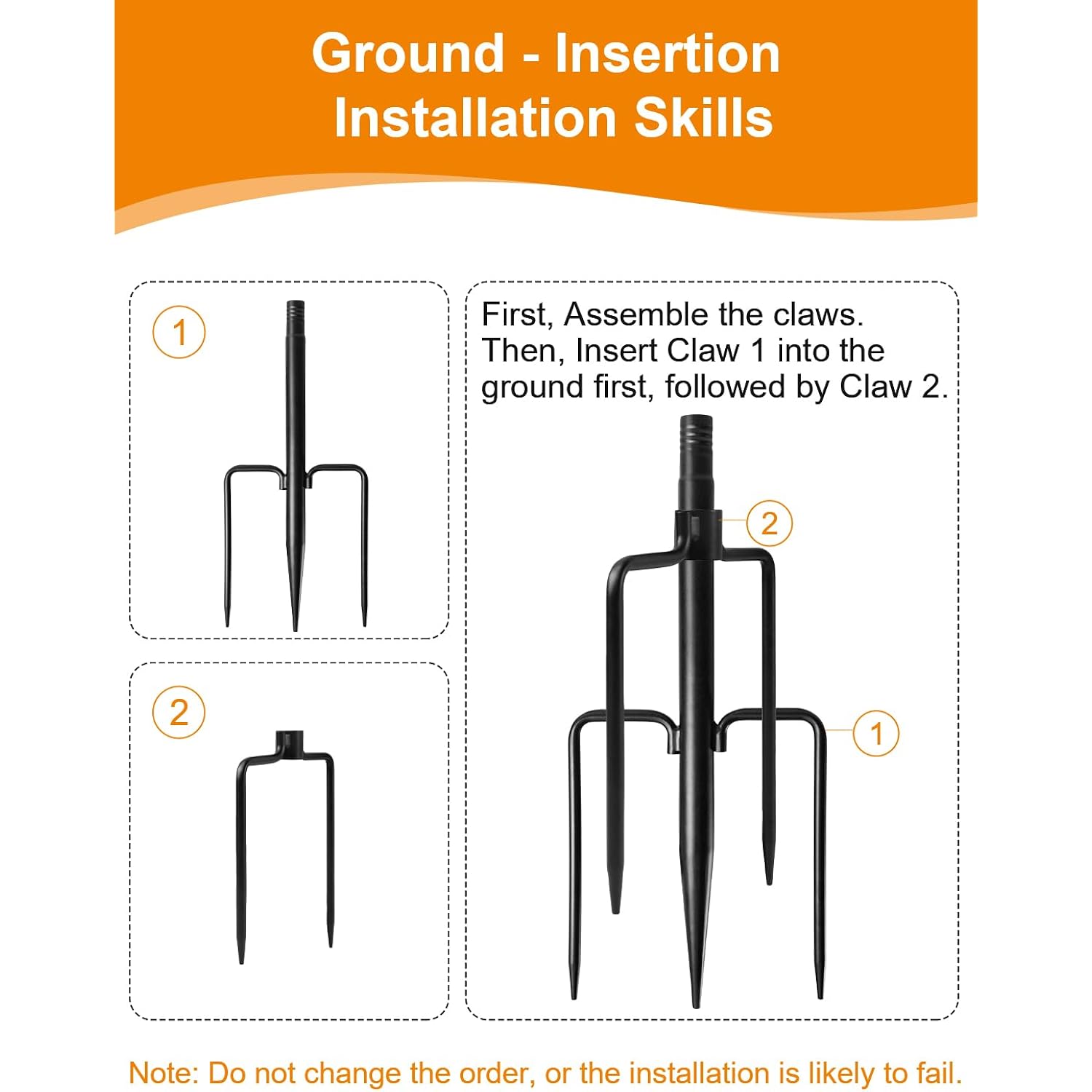 4 Pack String Light Poles For Outside With Ground Stakes And Fence Clips | Adjustable 7-Section Metal Patio Light Poles For String Lights And Lanterns; For Garden, Patio, Backyard And Outdoor Decor.
