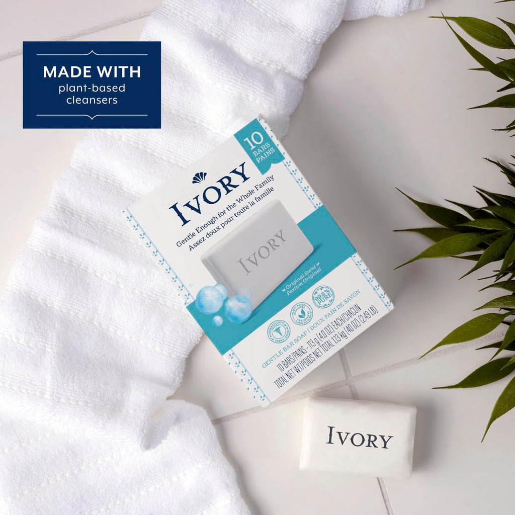 Ivory Clean Original Bar Soap, 4 Ounce, 10 Count (Pack Of 2) Total 20 Bars
