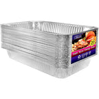 Aluminum Deep Foil Pans Full Size, Large Disposable Roasting & Baking Pan, 21"x13" (20 Pack) Extra Heavy Duty Chafing Trays for Hotels, Restaurants, Caterers, Steam Table, Buffets & Bakeware