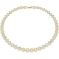 Swarovski UNA Angelic Tennis Necklace, Round Cut, Clear, Gold-Tone Finish