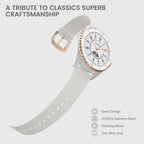KAVVO Oyster Mini 38mm Bluetooth Smartwatch for Women, 1.1'' Delicate AMOLED Always-On Display, Rotating Bezel, Fitness Tracker with Female Health, Heart Rate Blood Oxygen Monitor(Ceramic White)