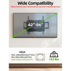 Full Motion Tv Wall Mount For 42 55 65 75 85 86 Inch, Tv Mount Swivel And Tilt,Wall Mount Bracket With Dual Articulating Arms Up To 132Lbs, Vesa 600X400Mm, Max 16" Wood Studs, Usx Mount Xml019