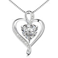 925 Sterling Silver Necklace - Exquisite Silver Jewelry for Women - Heart Pendant Silver Necklace - Birthday, Anniversary, Valentine's Day Gift for Women, Wife, Mom, Girlfriend, Lady