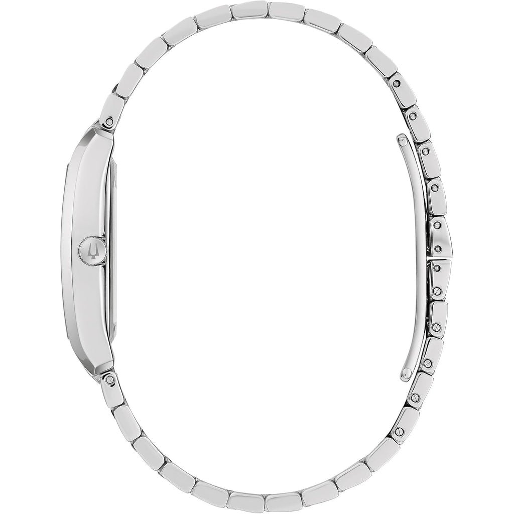 Bulova Ladies Dress Classic Diamond 3-Hand Quartz Watch, Stainless Steel Bracelet, 26X35Mm Case