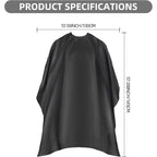 Professional Hair Cutting Cape With Adjustable Snap Closure, Salon Barber Cape,Waterproof Hairdressing Salon Cape - 57" X 51"(Black)