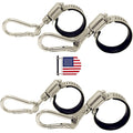 Flagpole Clip With Carabiner For Rope Loop Flagpole Bracket Stainless Steel Flagpole Clip Bracket For All Vehicle, Boat, House, Garden Flagpole; A Good Helper To Organize Cable Hose Pipes -4Ps