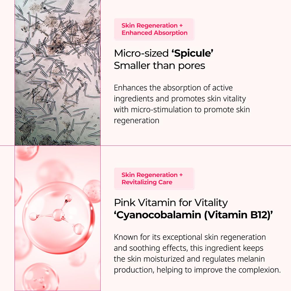 Dr.Melaxin Cyano Pink Spicule Cream With Calcium & Vitamin B12, Spicule Treatment For Dark Circles & Fine Lines, Niacinamide For Hydrating & Firming, 1.69 Fl.Oz