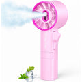 Ausic Portable Handheld Misting Fan, Pink Turbo Fans With Mist, High-Speed, Personal Small Water Spray Fan, Outdoor Cooling Rechargeable Battery Pocket Fans For Kids/Travel/Makeup/Shopping