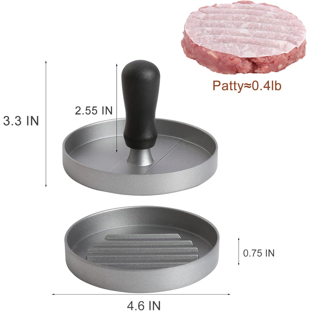 Burger Press 150 Patty Papers, Non-Stick Hamburger Patty Maker With Wax Paper, Aluminum Burger Maker For Kitchen Bbq Grill