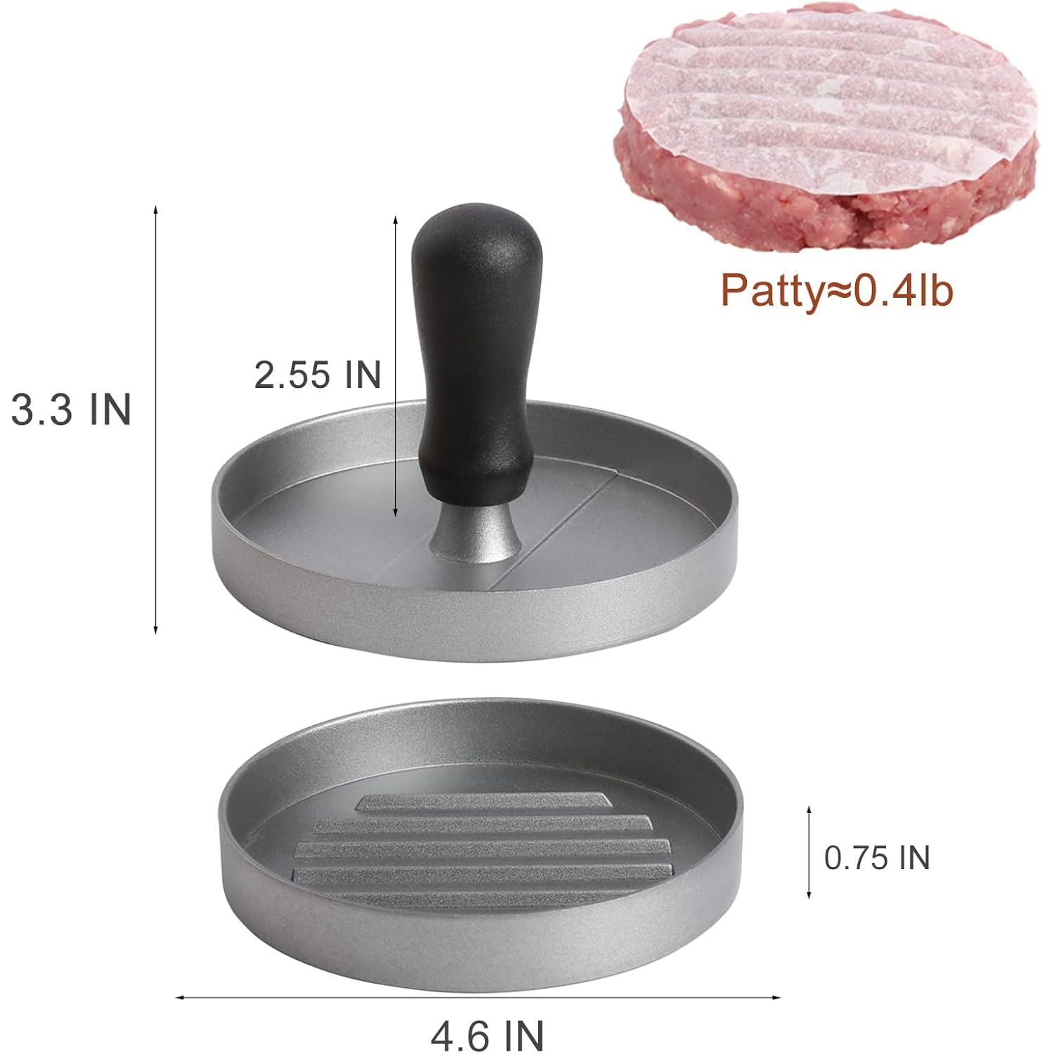 Burger Press 150 Patty Papers, Non-Stick Hamburger Patty Maker With Wax Paper, Aluminum Burger Maker For Kitchen Bbq Grill