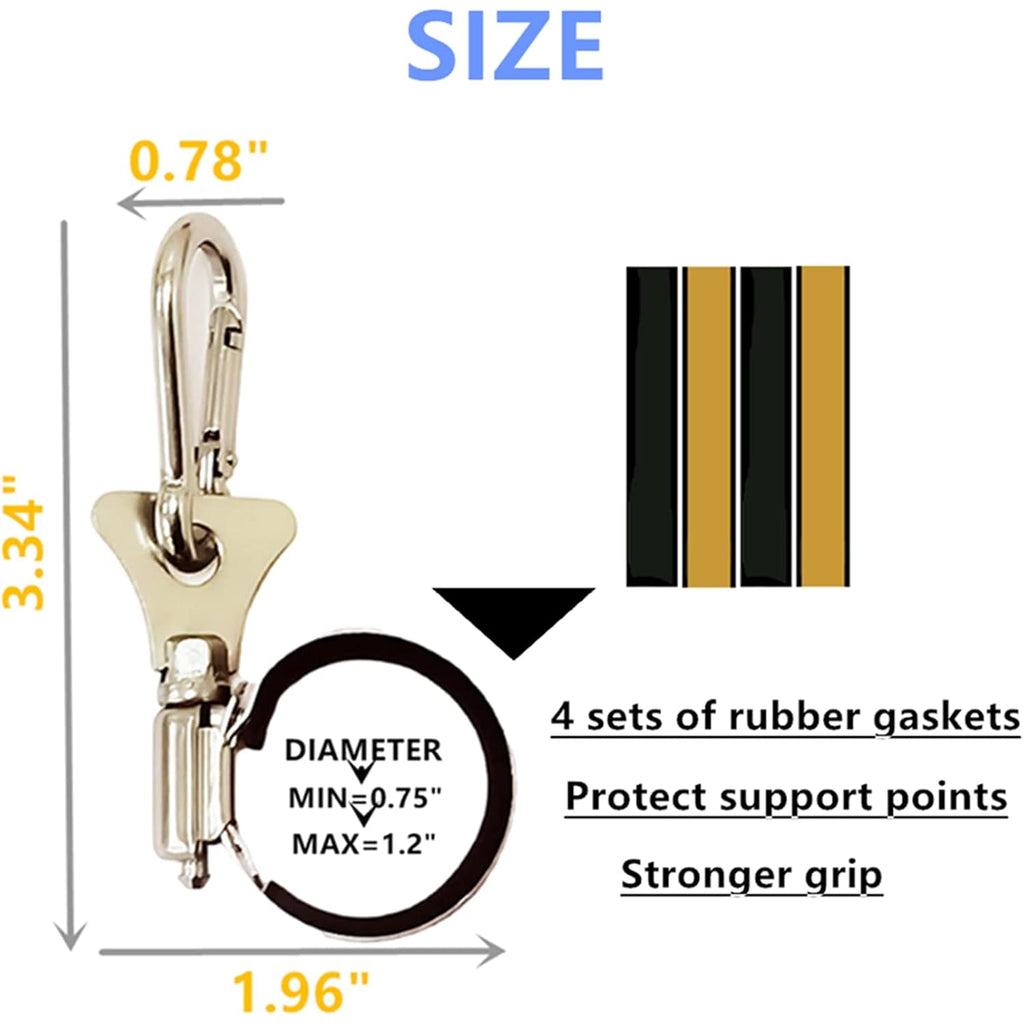 Flagpole Clip With Carabiner For Rope Loop Flagpole Bracket Stainless Steel Flagpole Clip Bracket For All Vehicle, Boat, House, Garden Flagpole; A Good Helper To Organize Cable Hose Pipes -4Ps