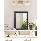 Aazzkang Wall Mirror Black Wood Framed Rectangle Hanging Mirrors | Decorative For Bedroom Bathroom Living Room Farmhouse Entryway Small